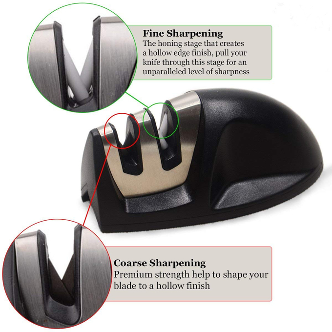 Solid Hand Knife Sharpener / 2 Stage Knife Sharpener With High Strength