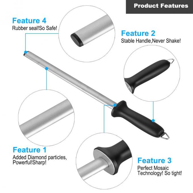 Home Ceramic Knife Sharpening Rods 12 Inch 14 Inch For Mother'S Day Gift