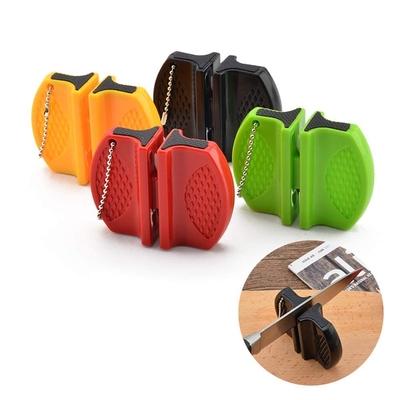 Customize Outdoor Tungsten Carbide Knife Sharpener With Climbing Hook 42g Size 60*75*25mm