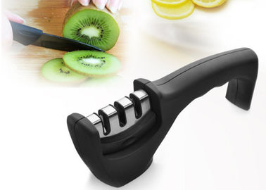 3 Stage Kitchen Knife Sharpener System for Knife Black Color 205*50*70MM