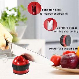 Mini Kitchen Knife Sharpener Customized Logo Lightweight With Suction Pad