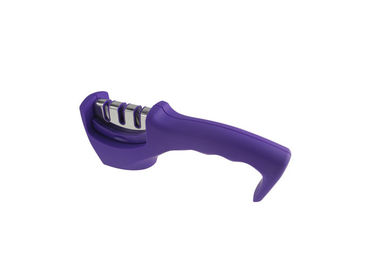Utility High Grade Purple 3 Stage Knife Sharpener With Rubber Printing