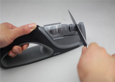 Tungsten Blade Ceramic Rod Manual Knife Sharpener With Non - Slip Base Size 215*45*90mm