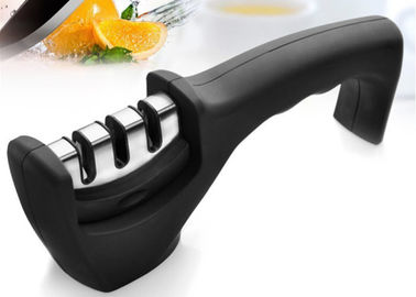 3 Stage Kitchen Knife Sharpener System for Knife Black Color 205*50*70MM