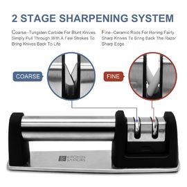Stainless Steel Tungsten Carbide Knife Sharpener EVA Cushion For Beginners