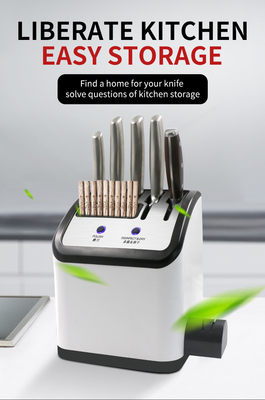 kitchen gadgets plastic single dry electric uv smart magnetic knife holder with sharpener