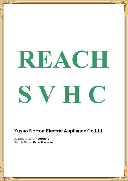 China Yuyao Norton Electric Appliance Co., Ltd. certification